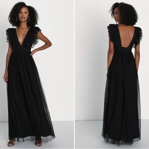 Lulu's Elegant Black Evening Gown